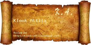 Klenk Attila névjegykártya