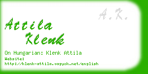 attila klenk business card